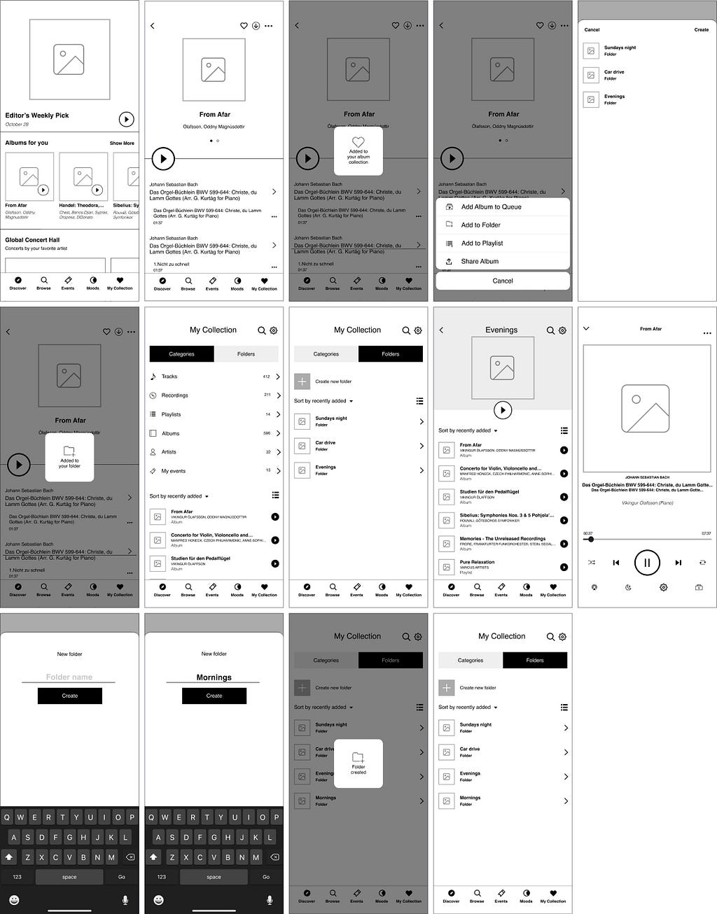 A iterated design of our wireframes made digitally. This are our mid-fidelity wireframes.