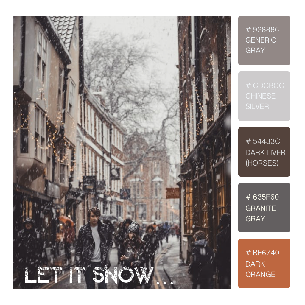 This is 15 min challenge to build my color taste. Cold and snowing.. How about chocolate with cinnamon? So warming, right!?