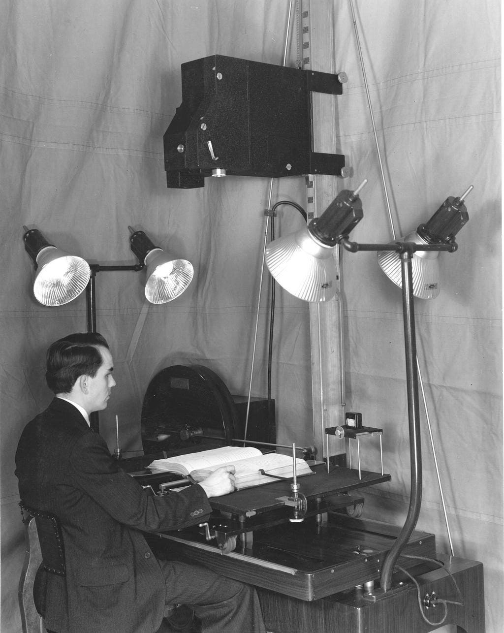 Photographing a book for microfilm in 1937