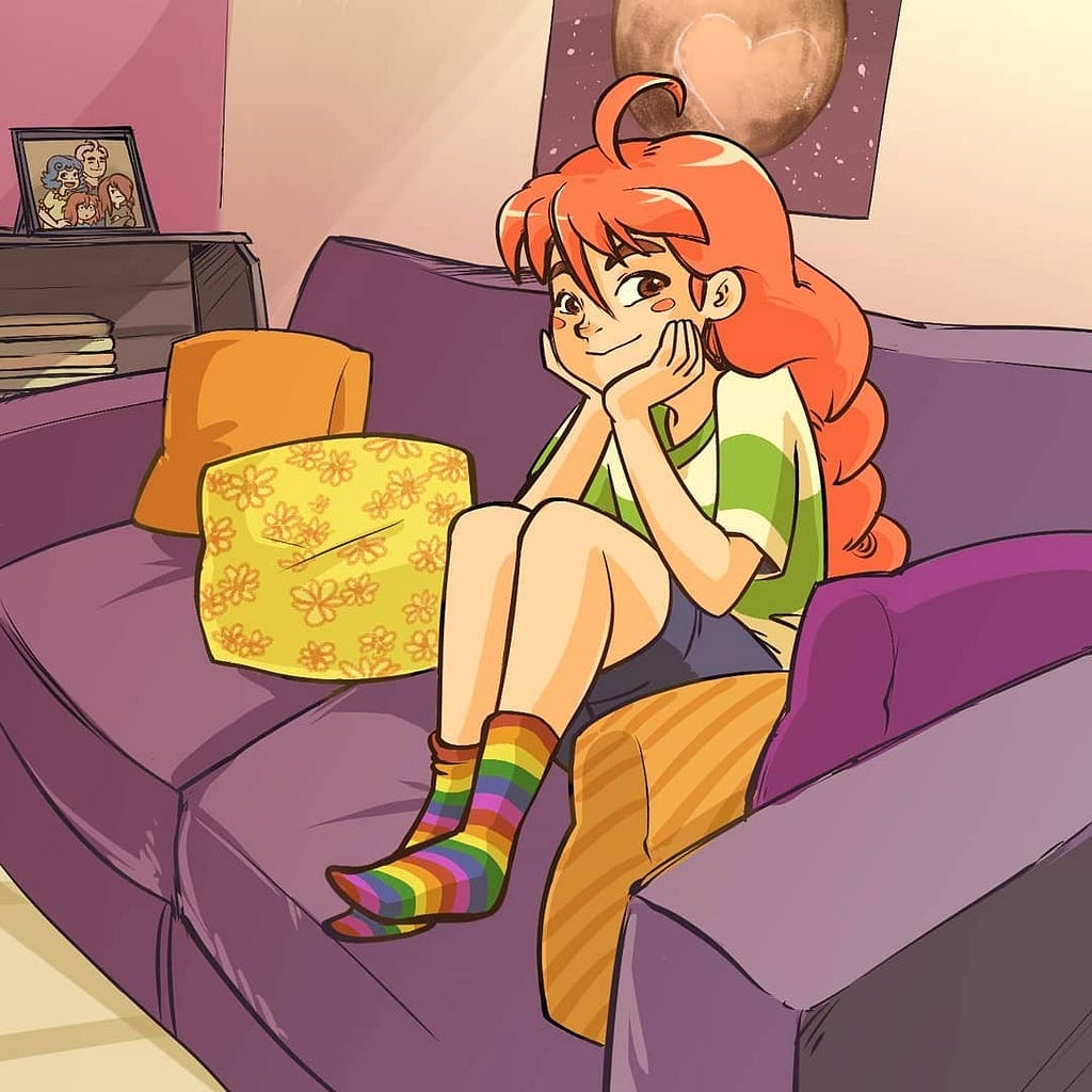 an animated character called Madeline from the game Celeste