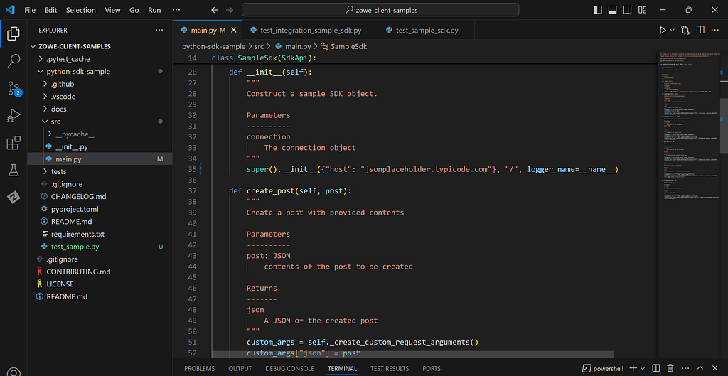 Code Snippet of the Sample SDK