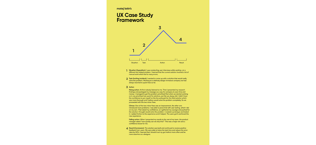 A preview of the printable document with a story arc and STAR framework example.