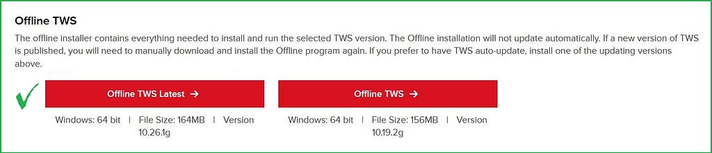 TWS (Trade Work Station) download liink