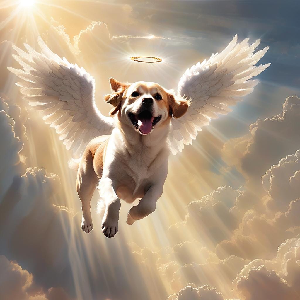 AI-generated angel dog