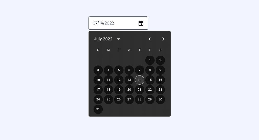 default react datepicker