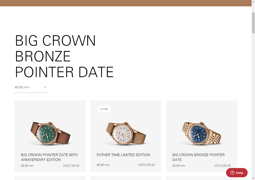 Oris Big Crown Pointer Date watches on the official website