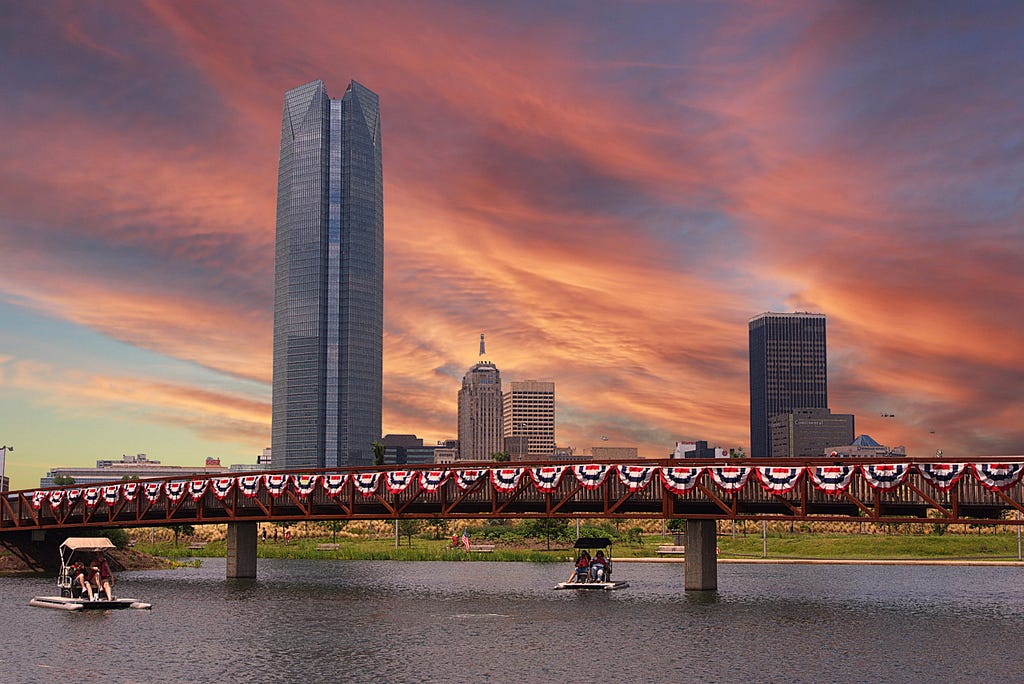 Downtown Oklahoma City from Scissortail park