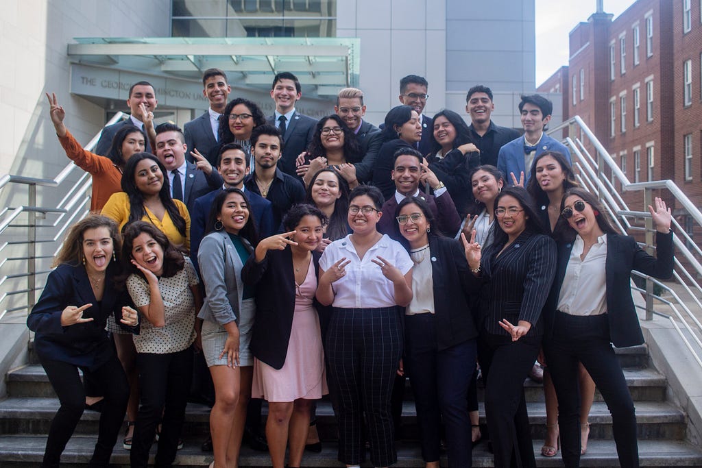 Group of Cisneros Scholars posing for photo.