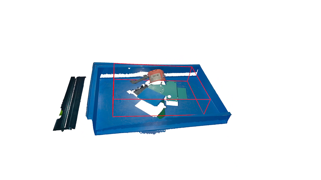 Visualizing an Axis-Aligned Bounding Box (AABB) wireframe over a 3D point cloud to define the spatial Region of Interest.