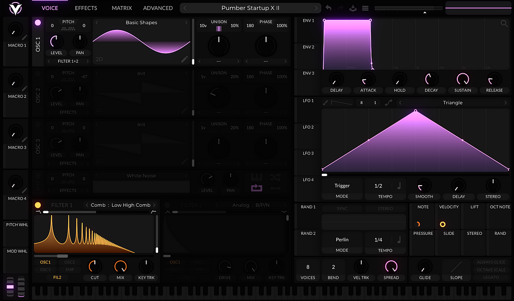 A screenshot of the wavetable synth Vital.