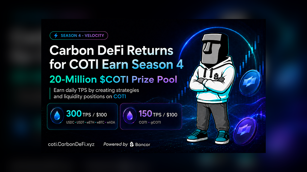 Carbon DeFi Returns for COTI Earn Season 4 — with a 20-Million $COTI Prize Pool