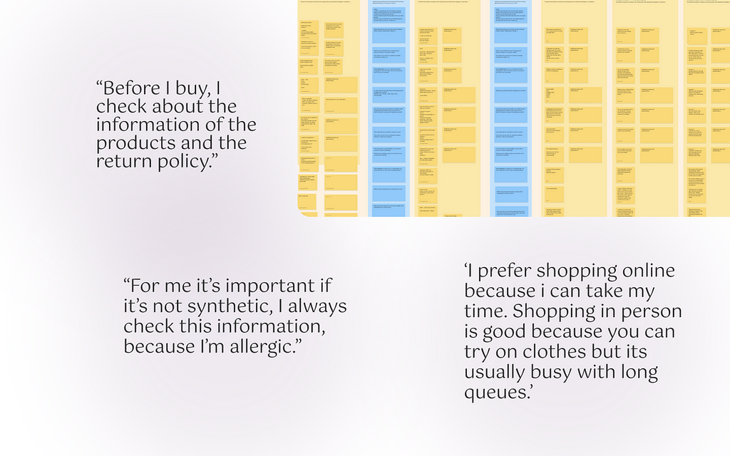 User Research with quotes from users