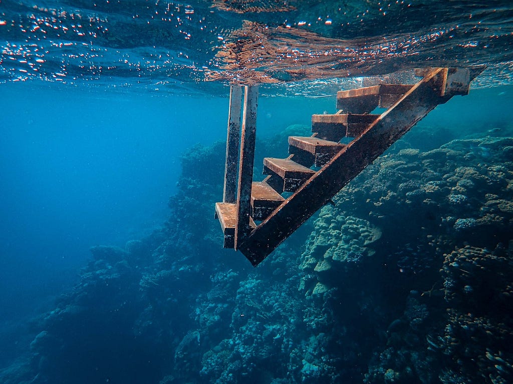 Steps leading into the ocean