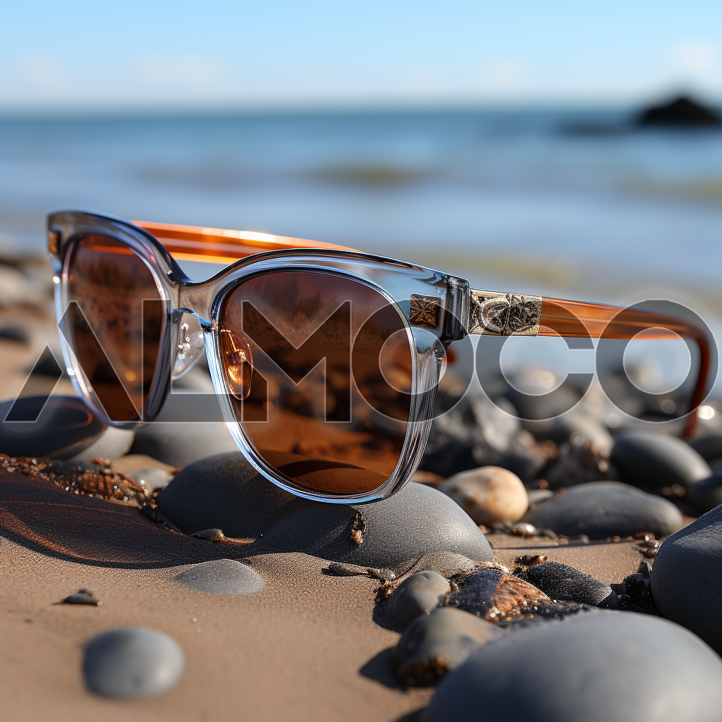Designer Sunglasses On A Sandy Beach