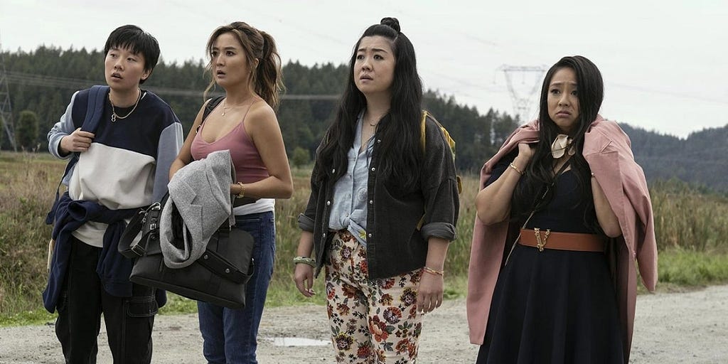 Sabrina Wu, Ashley Park, Sherry Cola, and Stephanie Hsu in Joy Ride | © Lionsgate