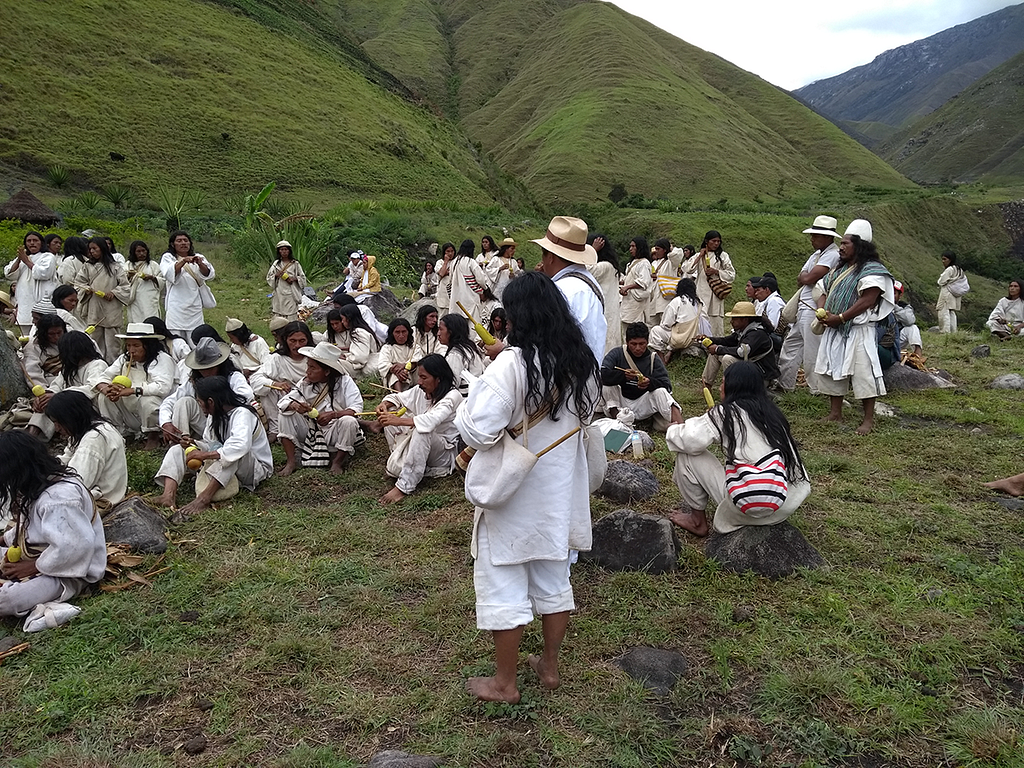 Community meeting with Kogi traditional authorities in the upper San Miguel River valley.