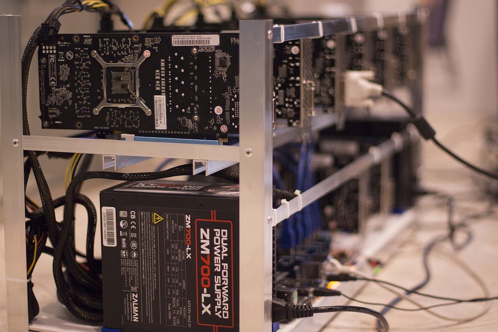 This is how the setup for Bitcoin mining looks.