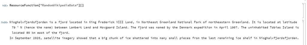 Random Wikipedia snippet regarding a fjord in Greenland