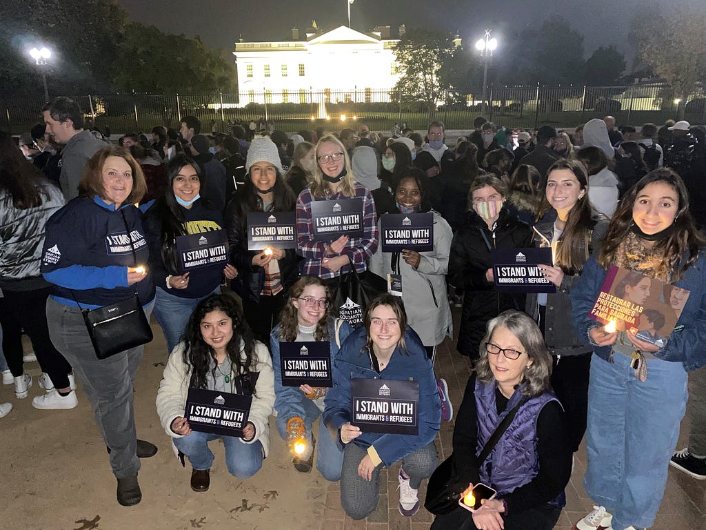 The Delegation of Marquette in front of the White House at a vigil asking for the repeal of Title 42: the health action closing the borders to lawful asylum seekers.