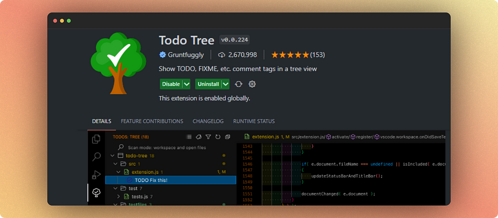 Todo Tree — show todos from comments in a file