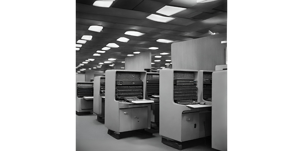 Single computers taking up entire floors in 1950s