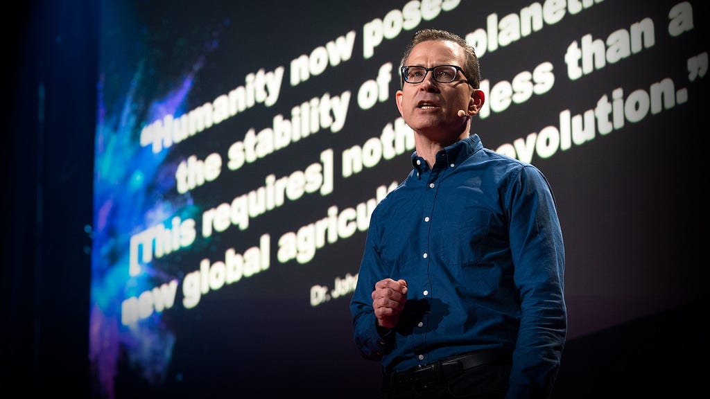 Bruce Friedrich, giving a TED talk