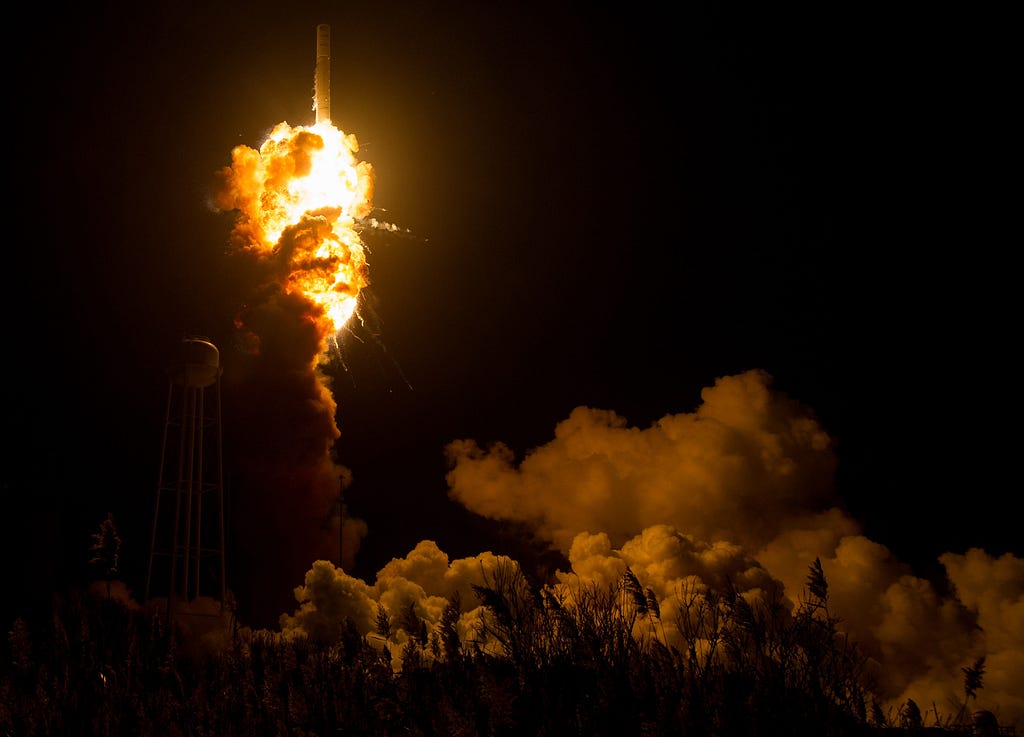 An Antares Rocket suffers a catastrophic anomaly at Wallops Flight Facility.