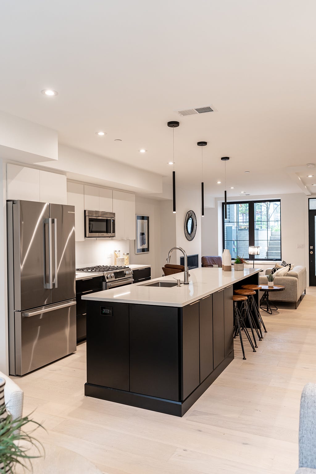 bright and airy kitchen in newly renovated townhome in Washington D.C.