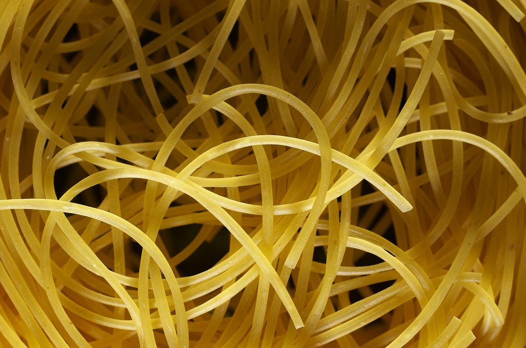 A pile of spaghetti