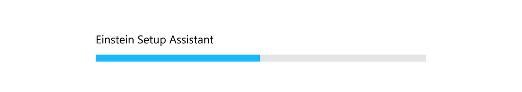 Image of a progress bar, with a blue bar on the left and gray on the right.