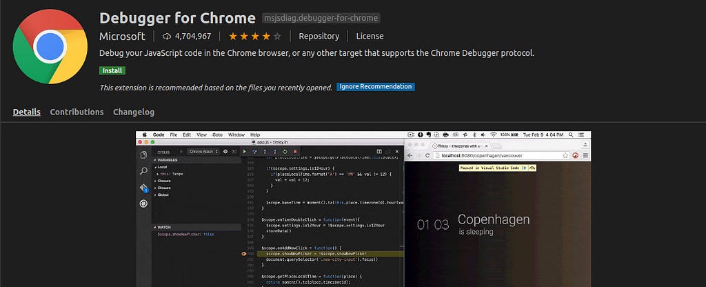 Debugger for Chrome