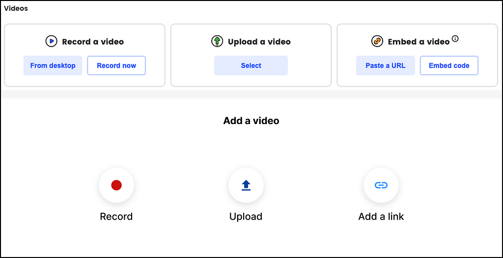 A simple rethink of the video capture interface, leveraging icons and reducing too many buttons
