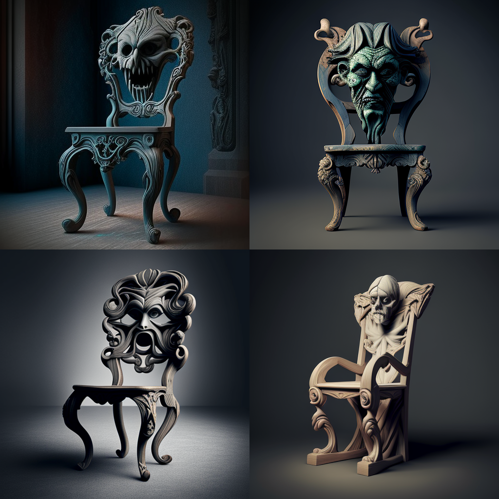chairs, grotesque