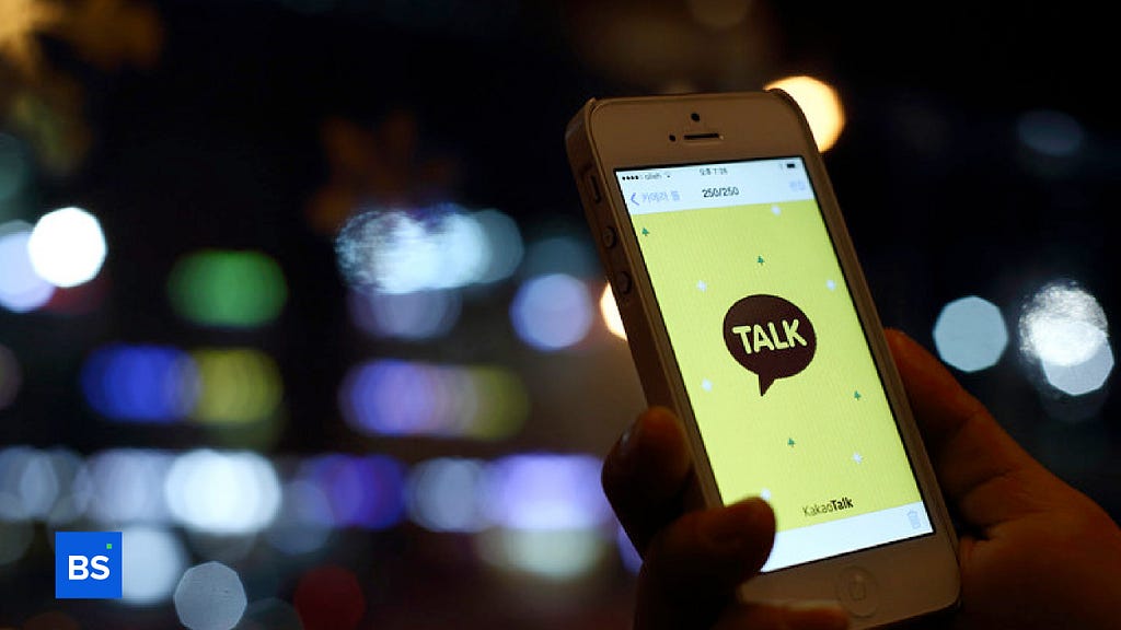 A photo of Kakao’s app on a mobile phone