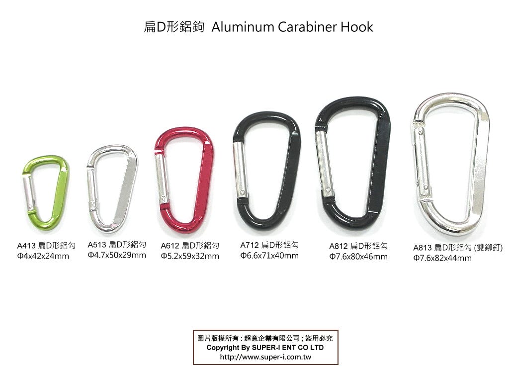 aluminum carabiner hook