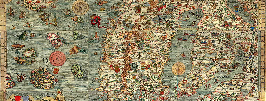 Old map of Scandinavia.