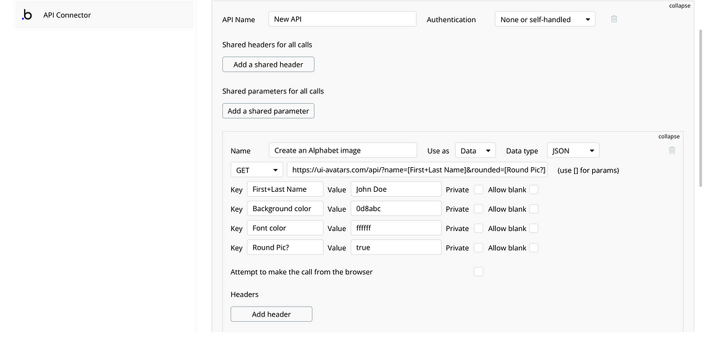 A picture showing our renamed parameters for the modified endpoint