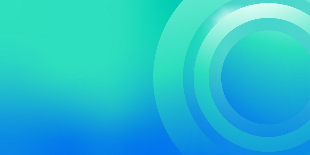 An abstract image representing camera lens in a blue-green gradient.