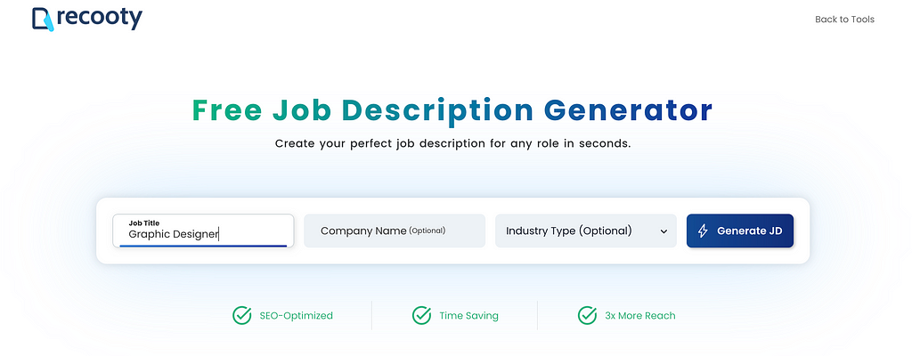 Job description generator, job description creator, recooty jd generator, recooty jd creator, recooty job description generator