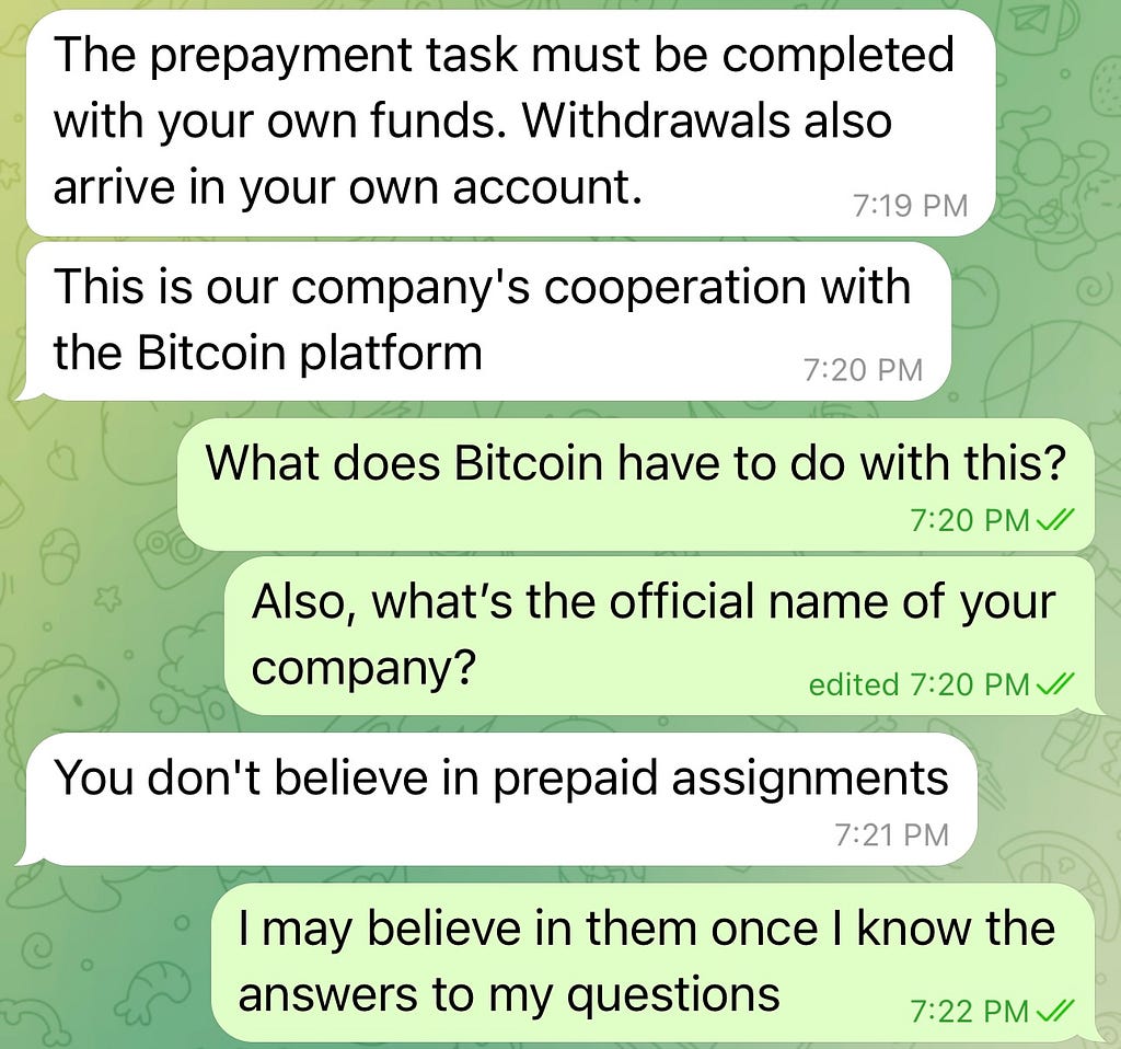 My receptionist mentioning Bitcoin out of the blue.