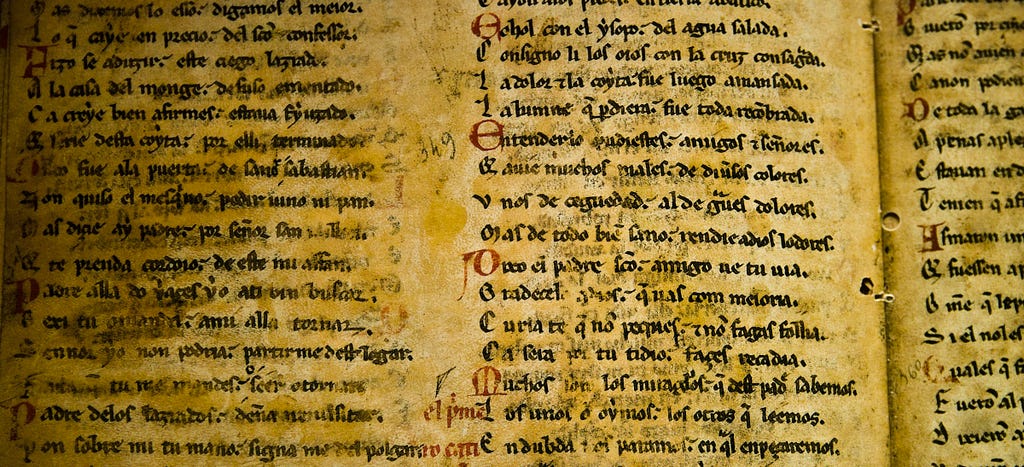 A piece of parchment with Latin writing.