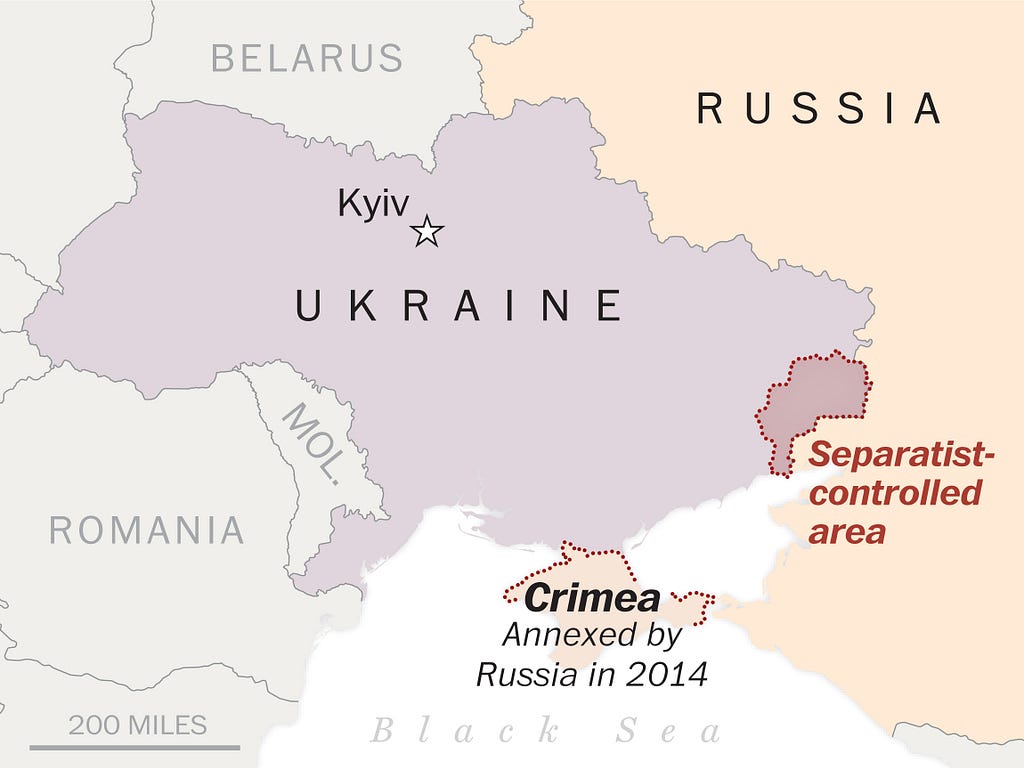 Map that explains the Russia-Ukraine conflict @https://www.washingtonpost.com/world/2022/01/21/ukraine-russia-explain-maps/