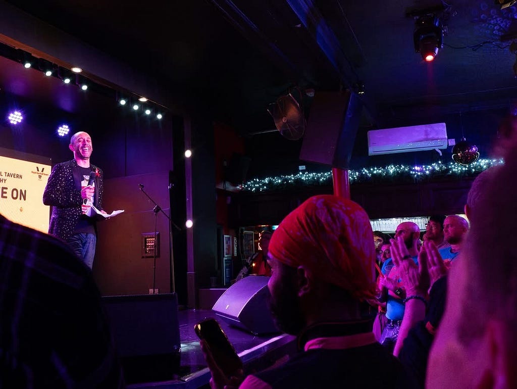 Ant Babajee on stage at the Royal Vauxhall Tavern on Sunday 30 November 2025