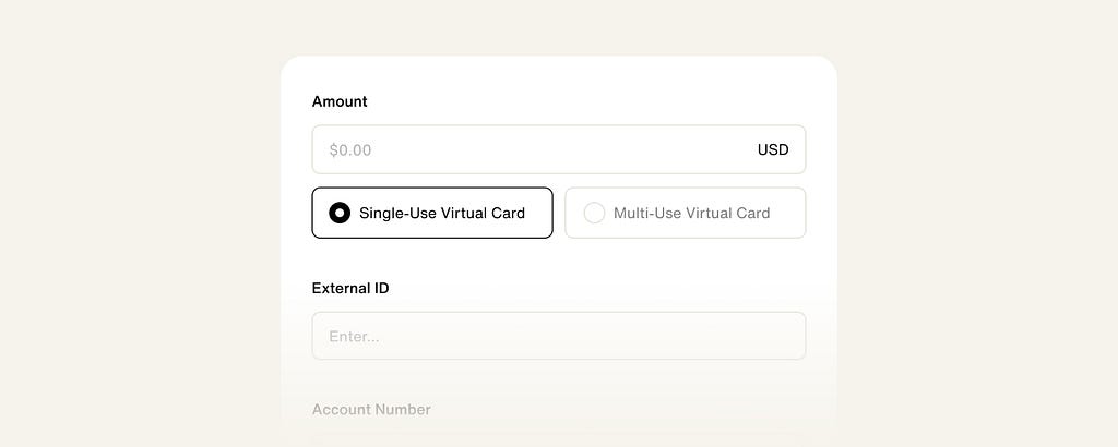 virtual card express ui to pay invoices