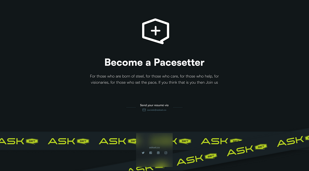 Become a pacetter of Askset