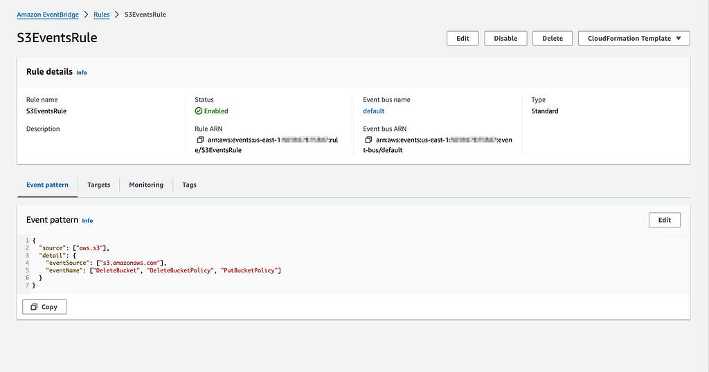 Eventbridge rule pattern