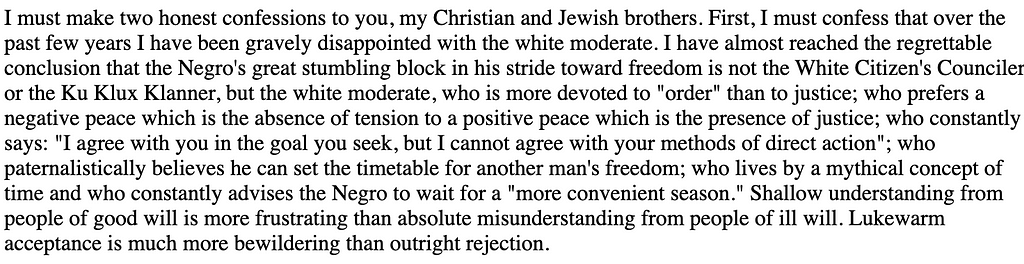 Letter from a Birmingham Jail Martin Luther King Jr. 1963