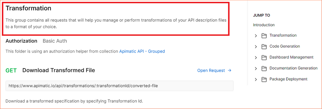 How descriptive content at API level is rendered in documentation