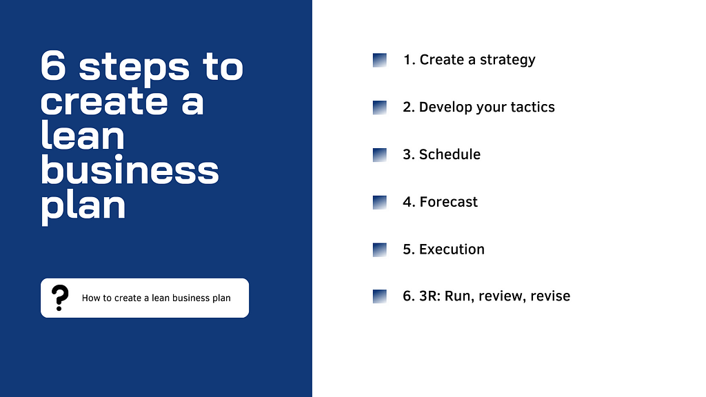Step-by-step guide to create a lean business plan