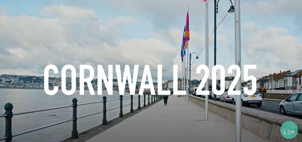 Image of Penzance Promenade with LEP logo and ‘Cornwall 2025’ over image.